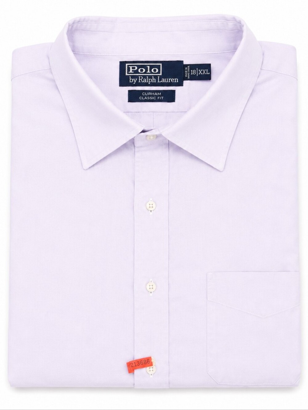 Polo Ralph Lauren Mens XXL 18 Lilac Cotton Dress Shirt Long Sleeve